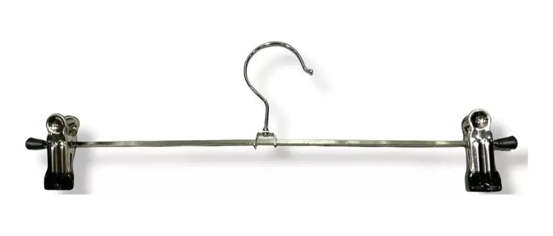 PACK DE 10 COLGADORES DE METAL PARA PANTALONES CON PINZA ANTIDESLIZANTE - 4