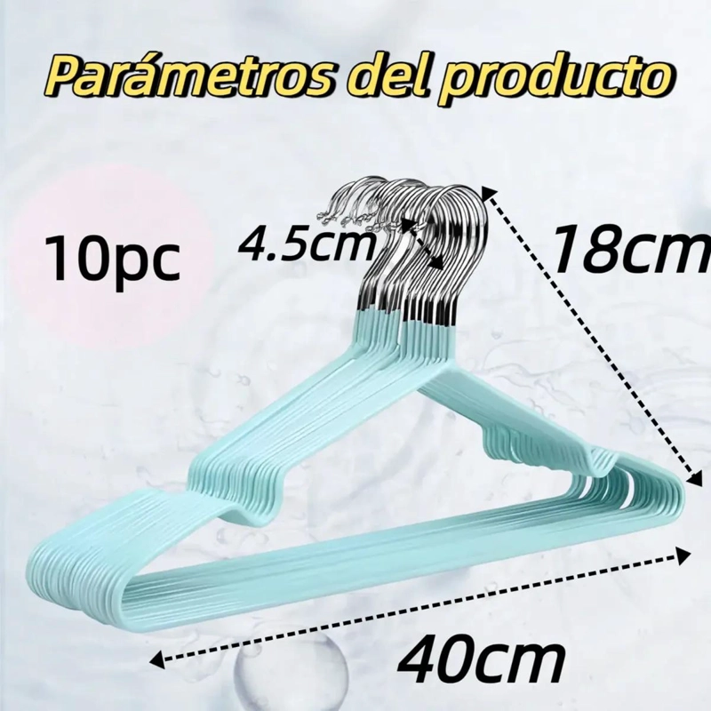 GANCHO COLGADOR ROPA ANTIDESLIZANTE 10 UNIDADES COLORES VARIADOS - 2
