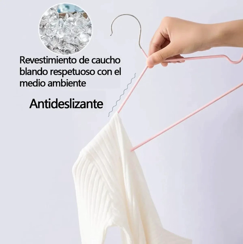 GANCHO COLGADOR ROPA ANTIDESLIZANTE 10 UNIDADES COLORES VARIADOS - 6