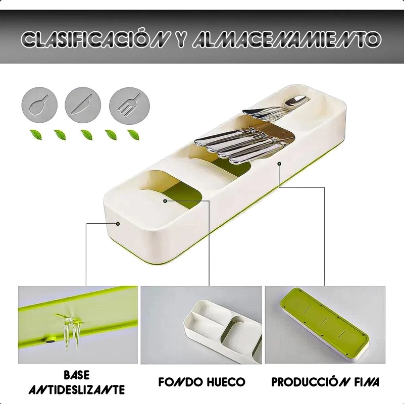 ORGANIZADOR DE CUBIERTOS MULTICAPA PARA CAJON DE COCINA - 3