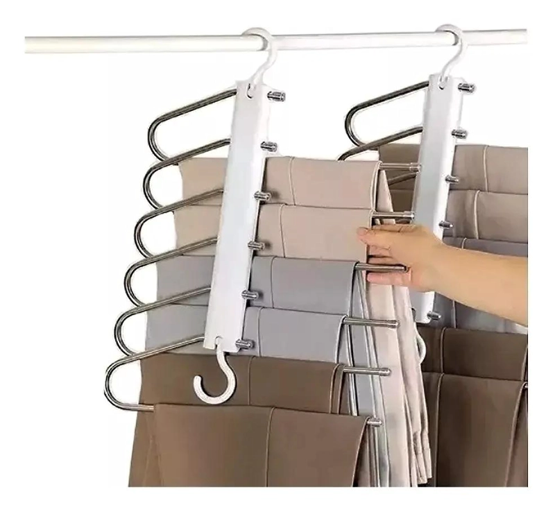 PERCHA PLEGABLE 6 EN 1 PARA PANTALONES Y CORBATAS - 1
