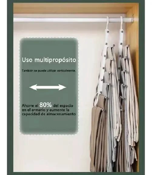 PERCHA PLEGABLE 6 EN 1 PARA PANTALONES Y CORBATAS - 7
