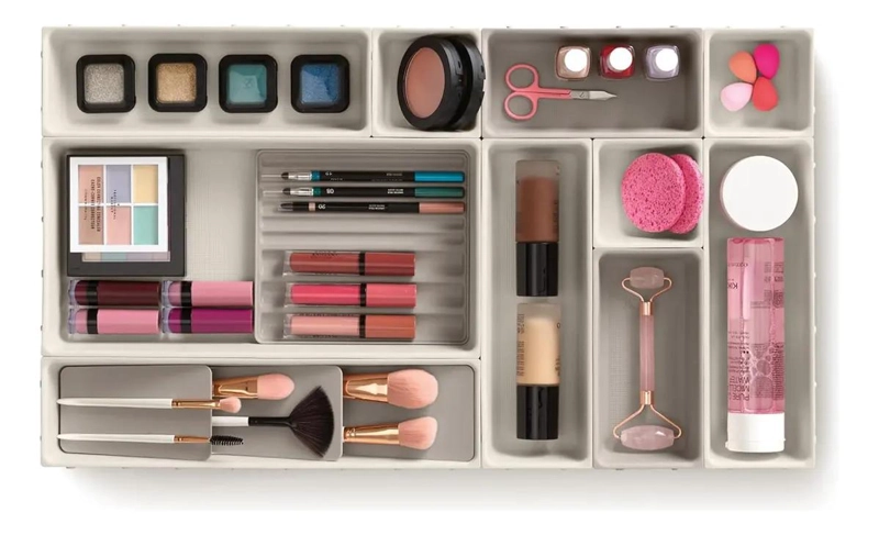 ORGANIZADOR MODULAR DE MAQUILLAJE CON 12 COMPARTIMENTOS DESMONTABLES - 2