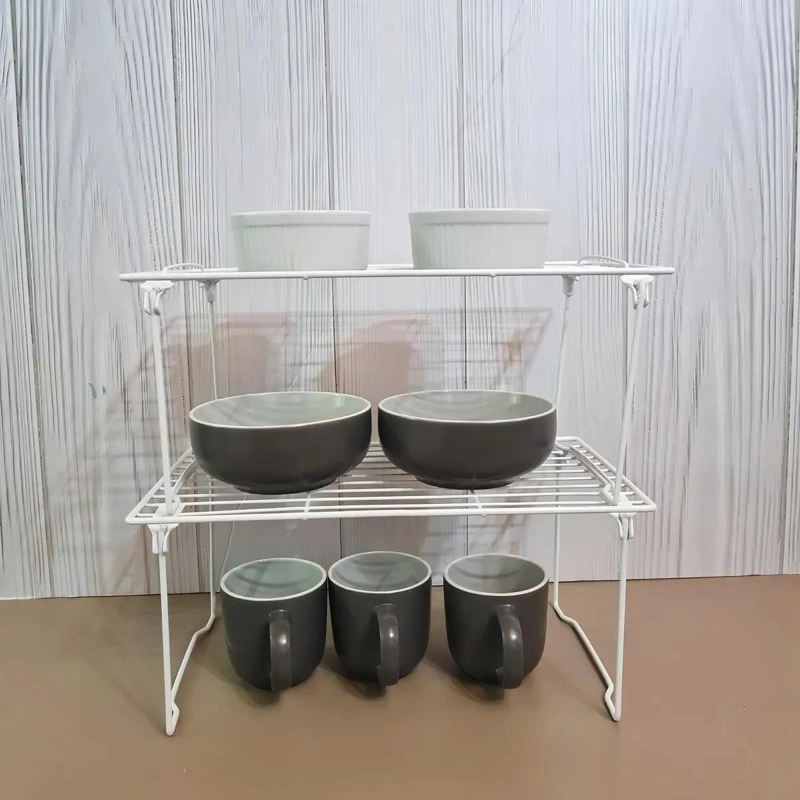REPISA PLEGABLE METALICA ORGANIZADOR DE COCINA COLOR BLANCO - 4