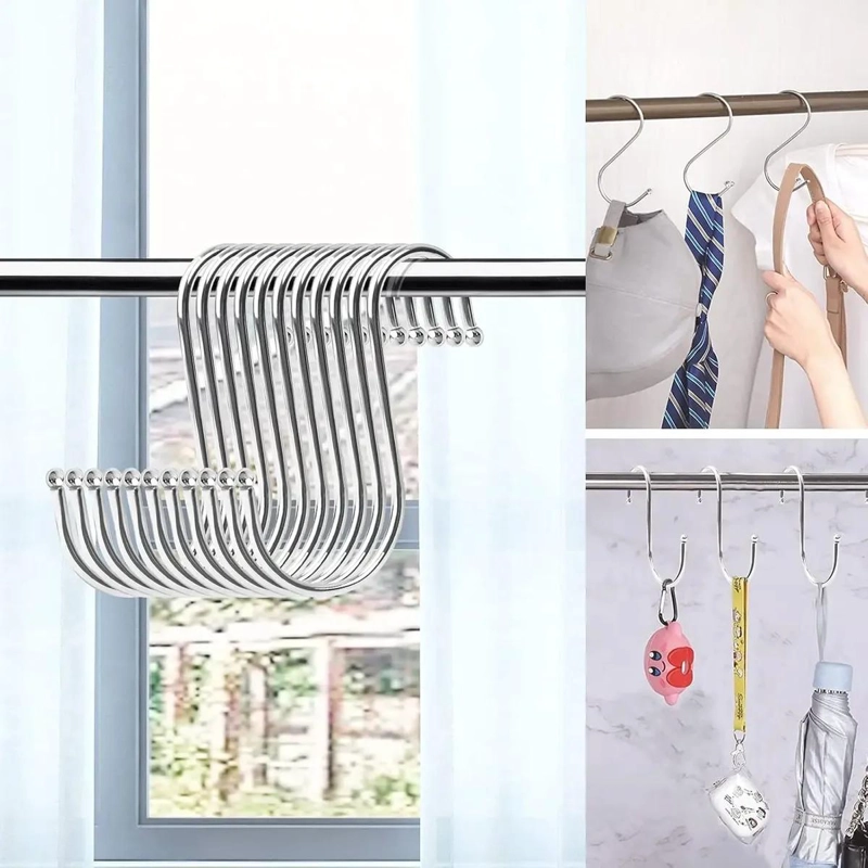 GANCHOS ANTIDESLIZANTES DE ACERO INOXIDABLE PARA ROPA 10 UNIDADES - 6