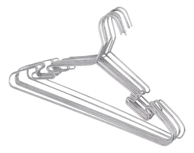 SET DE 10 COLGADORES DE ROPA METALICOS ANTIDESLIZANTES - 1
