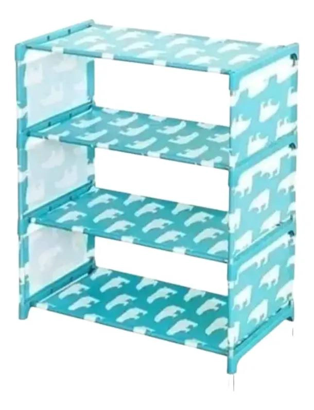 ORGANIZADOR COLGANTE DE 4 NIVELES PARA ARMARIO EN COLOR CELESTE - 1