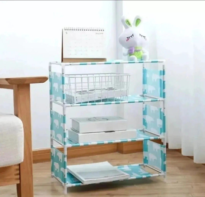 ORGANIZADOR COLGANTE DE 4 NIVELES PARA ARMARIO EN COLOR CELESTE - 3