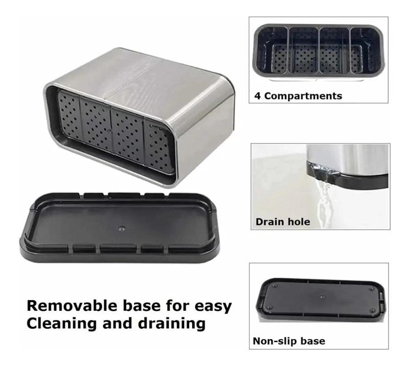 ESCURRIDOR ORGANIZADOR DE UTENSILIOS DE COCINA EN ACERO INOXIDABLE - 4