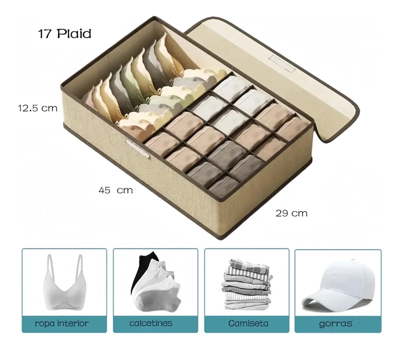CAJA ORGANIZADORA CON 17 DIVISIONES PARA ROPA INTERIOR - 6