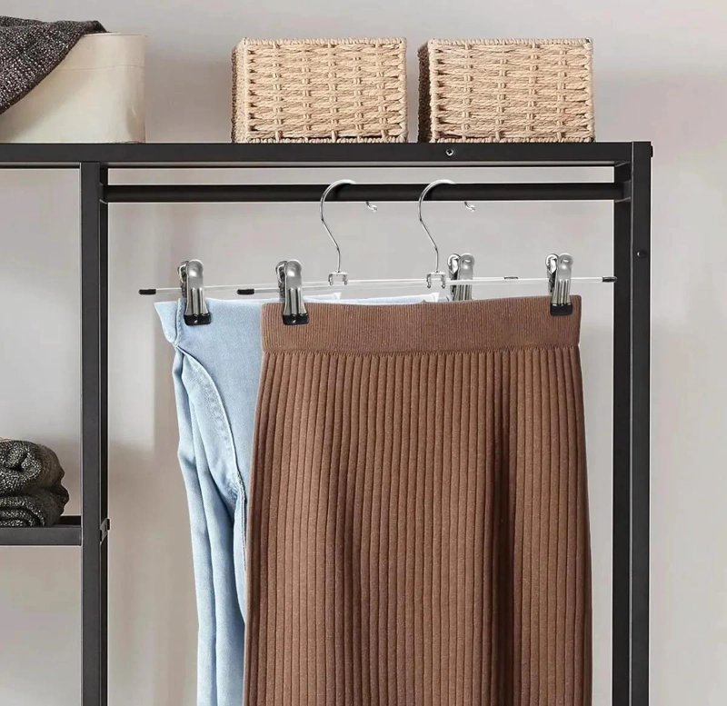30 PERCHAS DE METAL CROMADO CON PINZAS PARA PANTALONES - 8