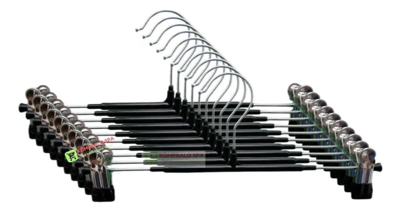 PACK DE 10 COLGADORES DE METAL Y GOMA PARA ROPA DE 30CM - 4