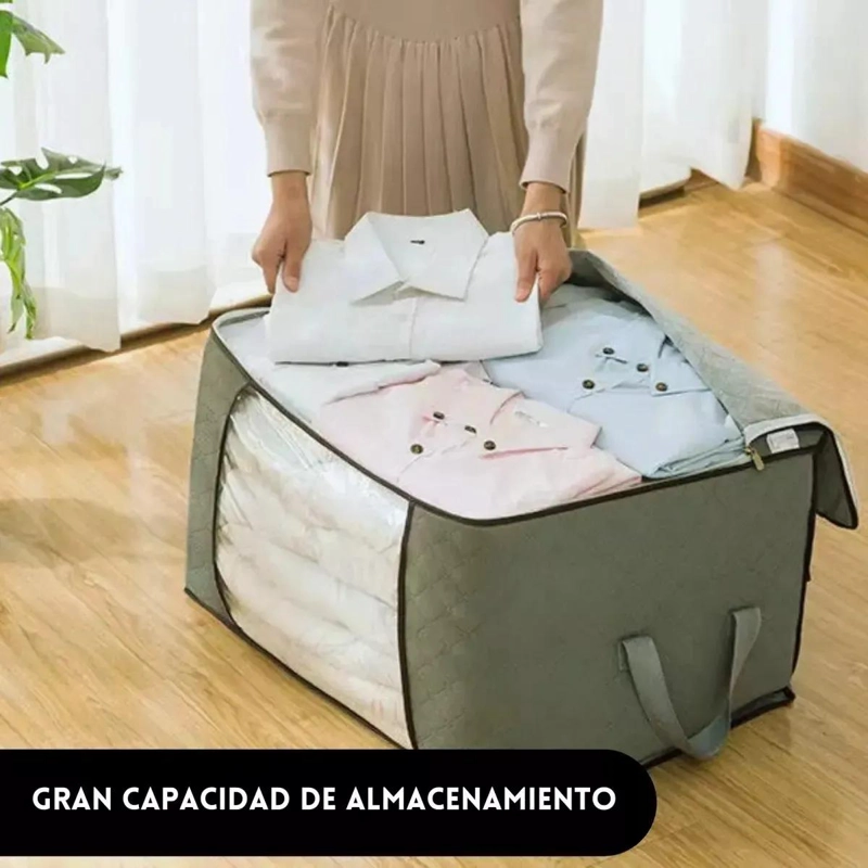 JUEGO DE 3 ORGANIZADORES DE ALMACENAMIENTO PARA ROPA COLOR GRIS - 3