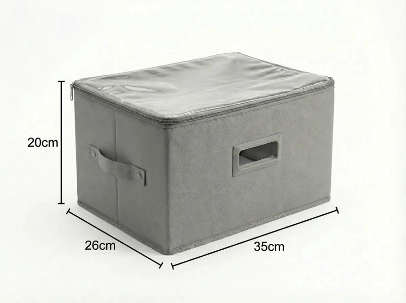 CAJAS PLEGABLES ORGANIZADORAS PARA ROPA CON TAPA TRANSPARENTE - 2
