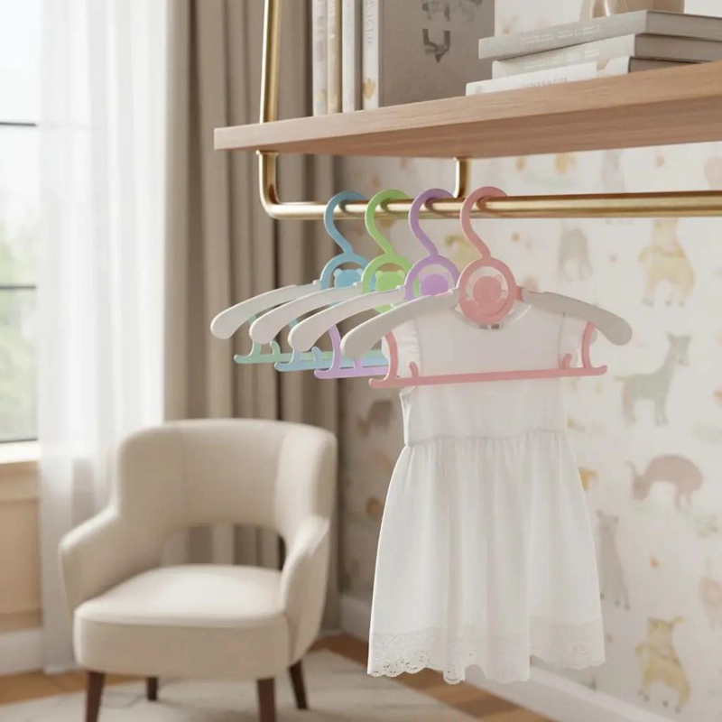 PACK DE 5 COLGADORES DE PLASTICO PARA ROPA INFANTIL - 1