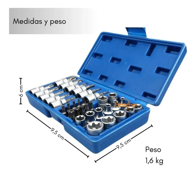 JUEGO DE DADOS TORX ESTRELLA 34 PIEZAS - 8