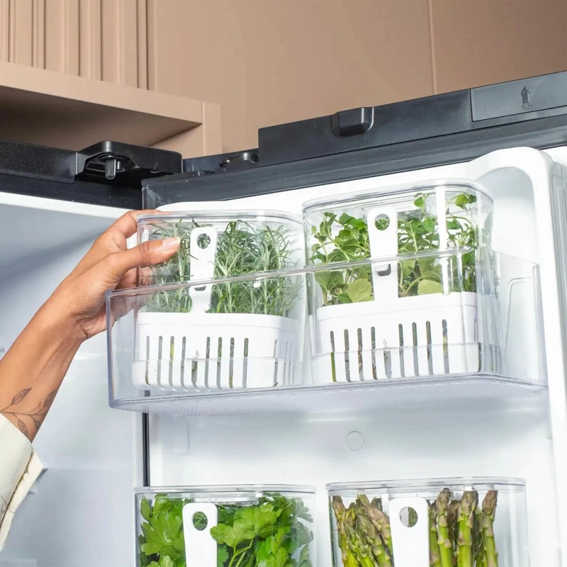 ORGANIZADOR DE CONDIMENTOS TRANSPARENTE PARA REFRIGERADOR 1.5 L - 2