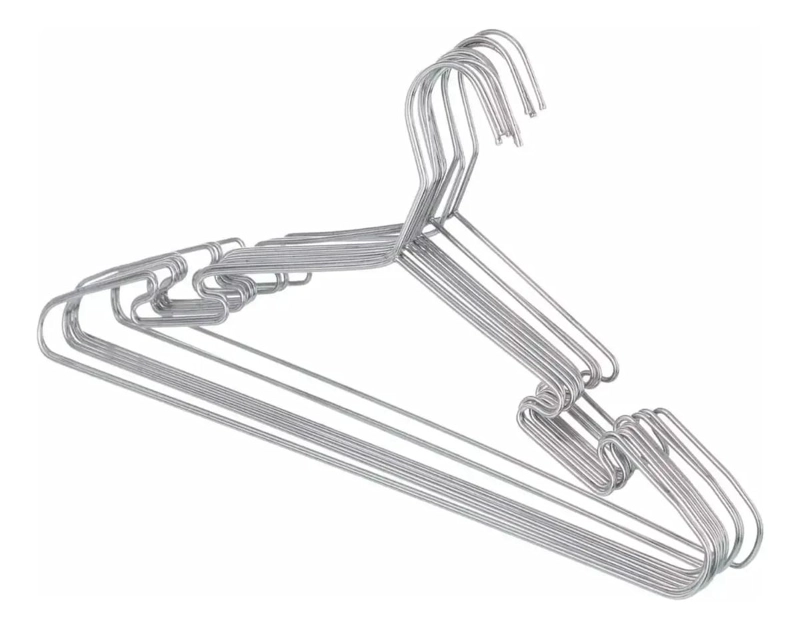 SET DE 10 COLGADORES DE ROPA METALICOS ANTIDESLIZANTES - 1