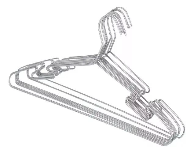 SET DE 10 COLGADORES DE ROPA METALICOS ANTIDESLIZANTES - 1