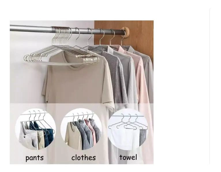 SET DE 10 COLGADORES DE ROPA METALICOS ANTIDESLIZANTES - 3