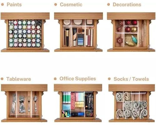 SET DE 15 SEPARADORES PARA CAJONES DE ROPA Y MAQUILLAJE - 2