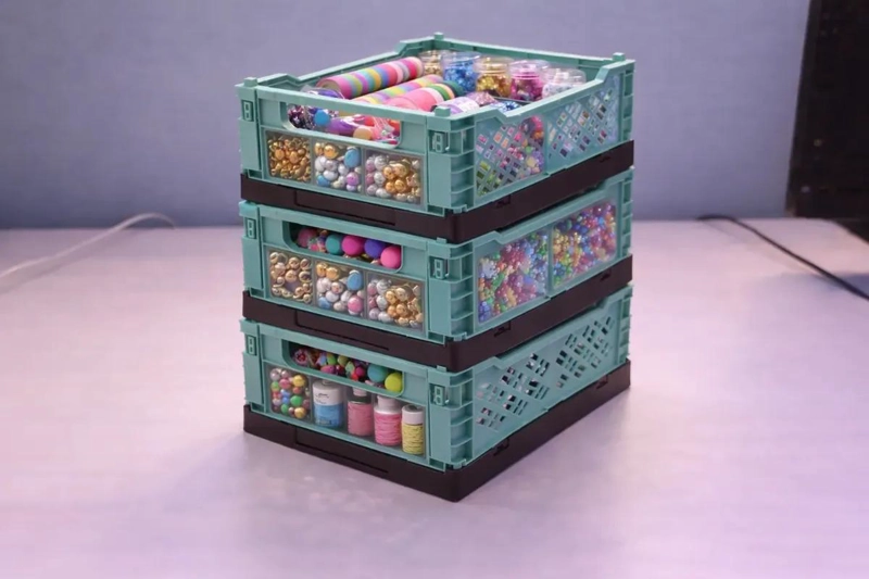 CAJAS ORGANIZADORAS PLEGABLES APILABLES PARA ALMACENAMIENTO - 7