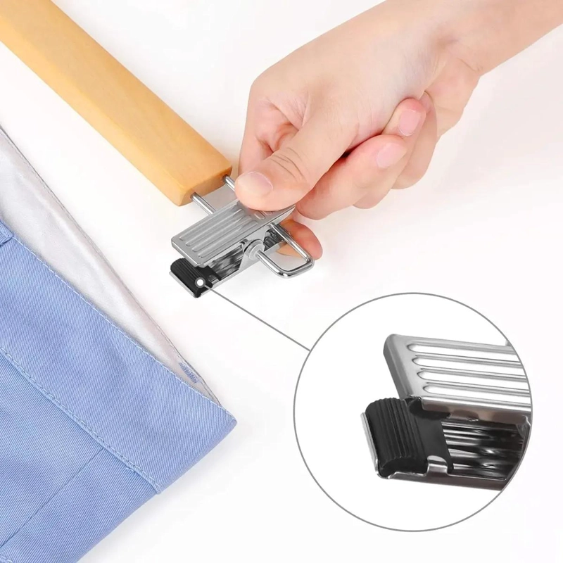 PACK DE 10 COLGADORES DE MADERA PARA PANTALONES ELEGANTES - 6
