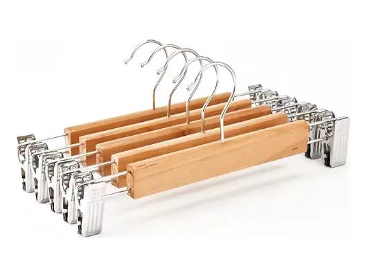 PACK DE 10 COLGADORES DE MADERA PARA PANTALONES ELEGANTES - 8