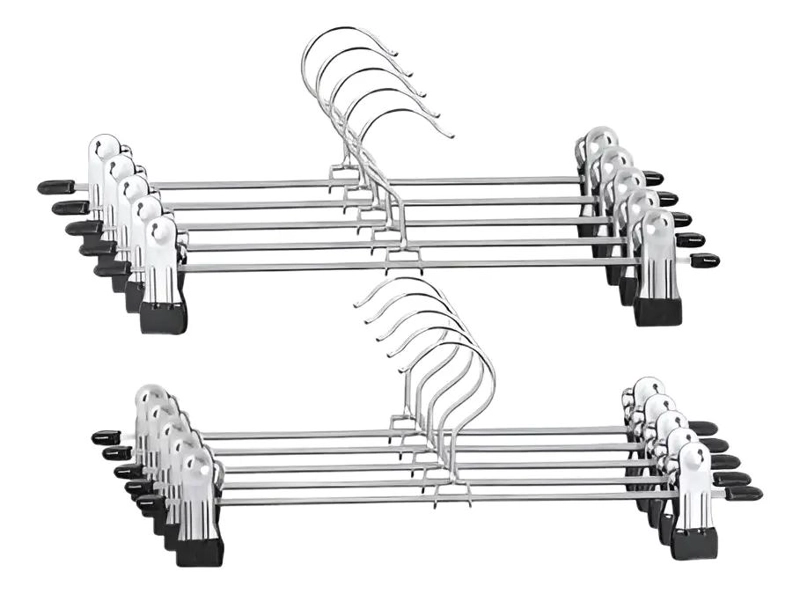 PACK DE 10 COLGADORES DE METAL PARA ROPA Y PANTALONES - 1