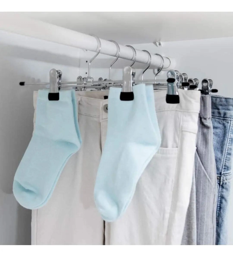PACK DE 10 COLGADORES DE METAL PARA ROPA Y PANTALONES - 4