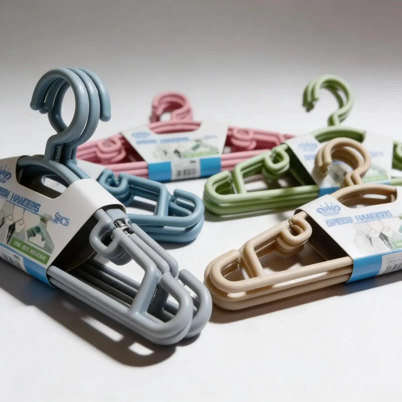 PACK DE 10 COLGADORES PLASTICOS MULTIFUNCIONALES PARA ROPA - 1