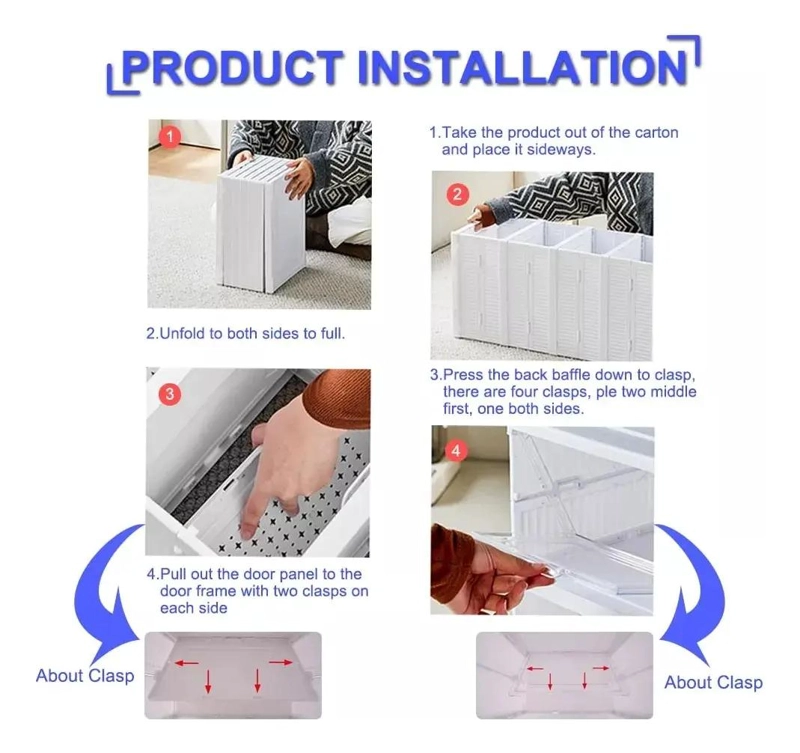 CAJA ORGANIZADORA PLEGABLE PARA ZAPATOS SET DE 3 UNIDADES - 4