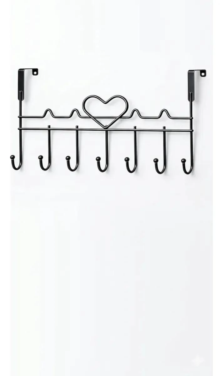 COLGADOR DE PUERTA METAL NEGRO ORGANIZADOR DE ROPA Y ACCESORIOS - 2