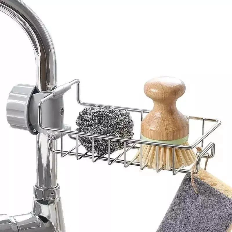 ORGANIZADOR DE ESPONJA Y JABON PARA GRIFO DE ACERO INOXIDABLE - 2