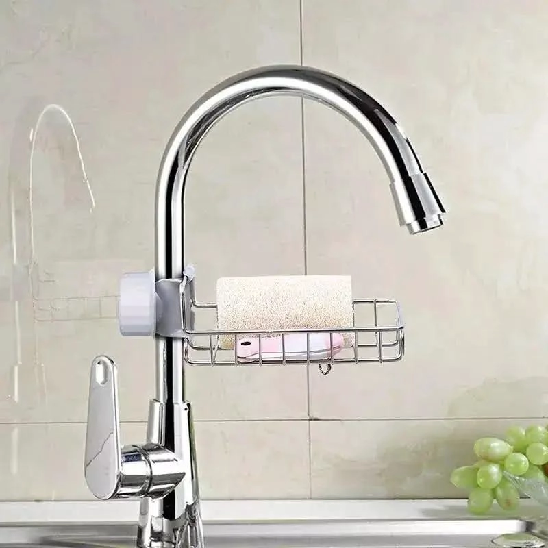 ORGANIZADOR DE ESPONJA Y JABON PARA GRIFO DE ACERO INOXIDABLE - 5