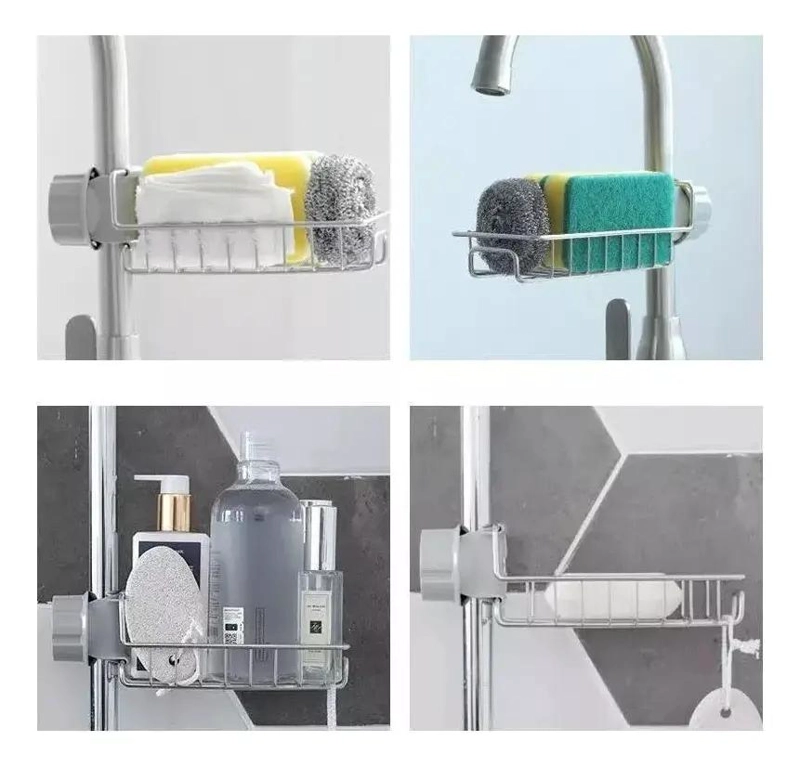 ORGANIZADOR DE ESPONJA Y JABON PARA GRIFO DE ACERO INOXIDABLE - 7