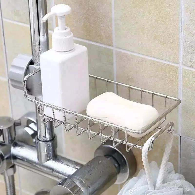ORGANIZADOR DE ESPONJA Y JABON PARA GRIFO DE ACERO INOXIDABLE - 8