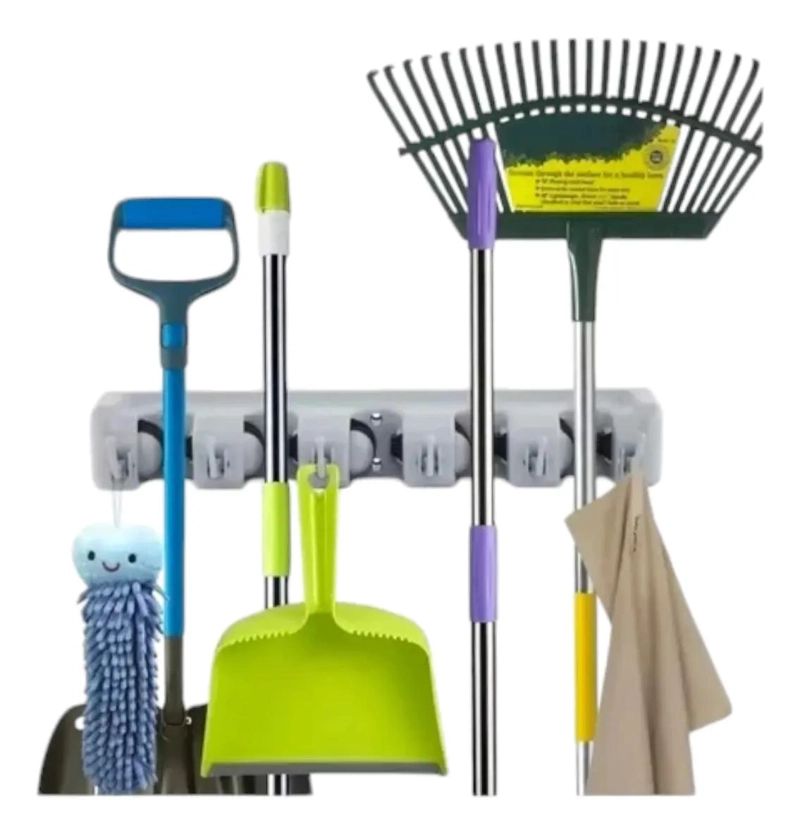 SOPORTE ORGANIZADOR PARA ESCOBAS Y TRAPEROS DE COCINA - 1