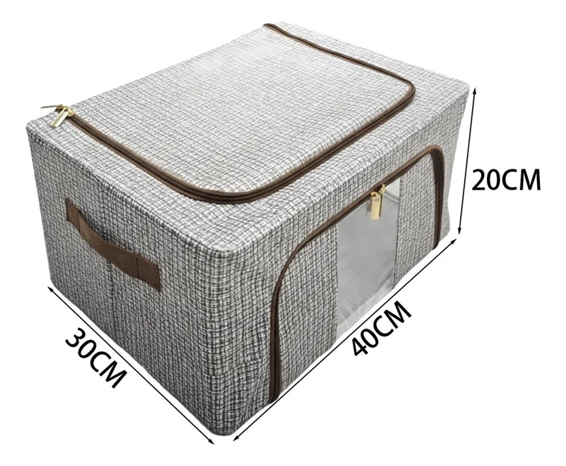 CAJA ORGANIZADORA PLEGABLE DE TELA TNT MULTIUSO 40X30X20CM - 3