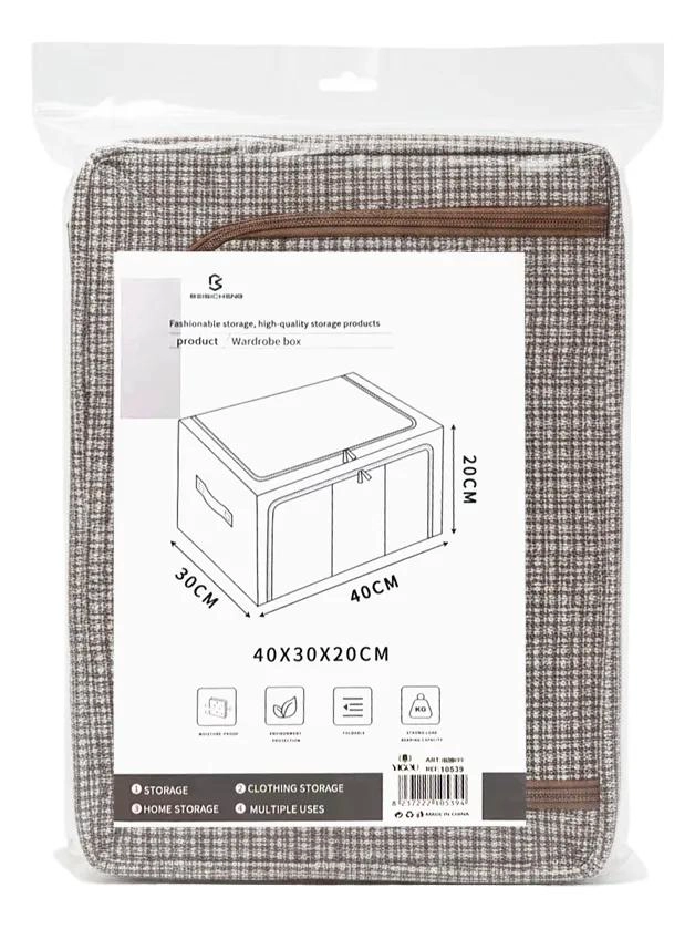 CAJA ORGANIZADORA PLEGABLE DE TELA TNT MULTIUSO 40X30X20CM - 4