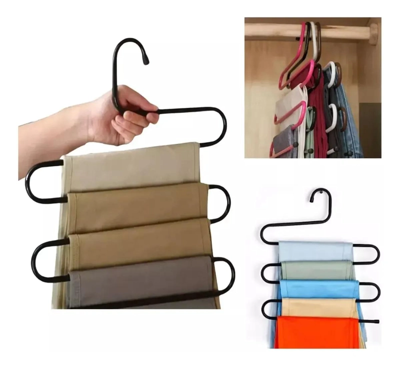 PACK DE 2 COLGADORES METALICOS PARA PANTALONES EN CLOSET - 6