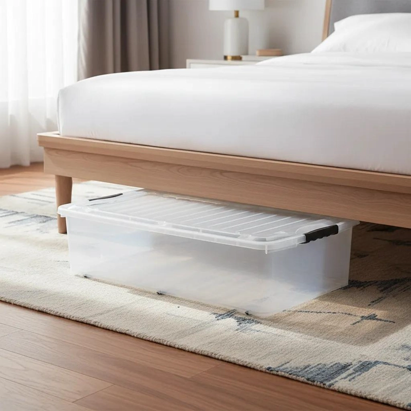 CAJA ORGANIZADORA BAJO CAMA CON RUEDAS 48 LITROS - 1