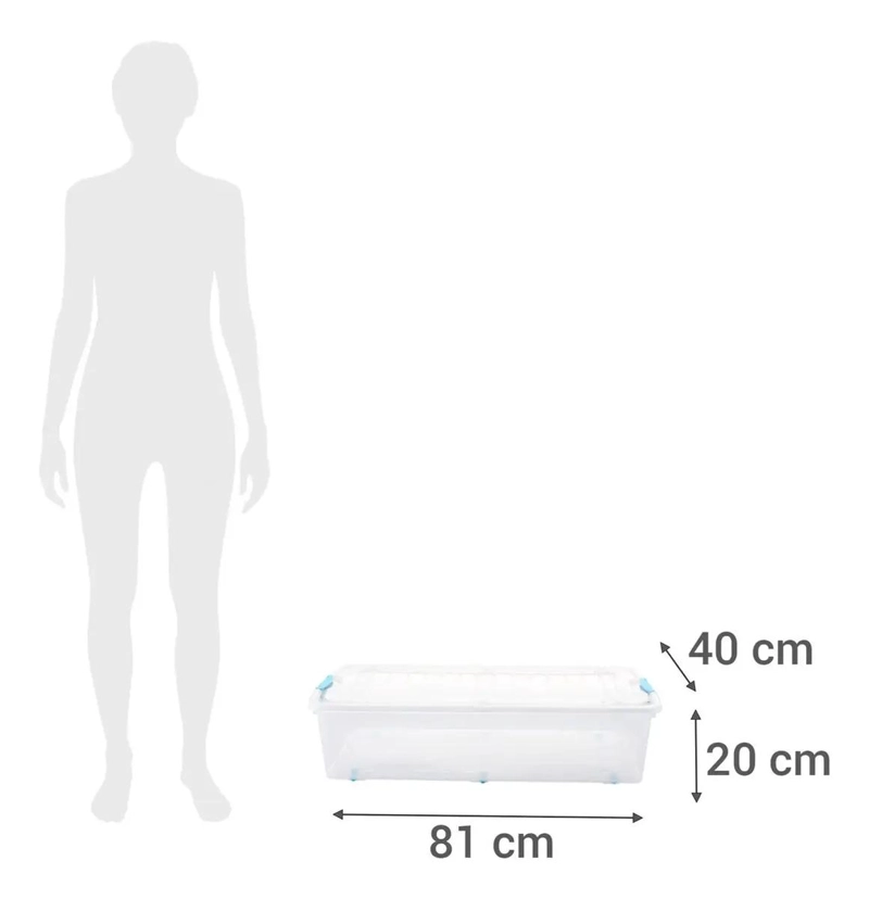 CAJA ORGANIZADORA BAJO CAMA CON RUEDAS 48 LITROS - 4