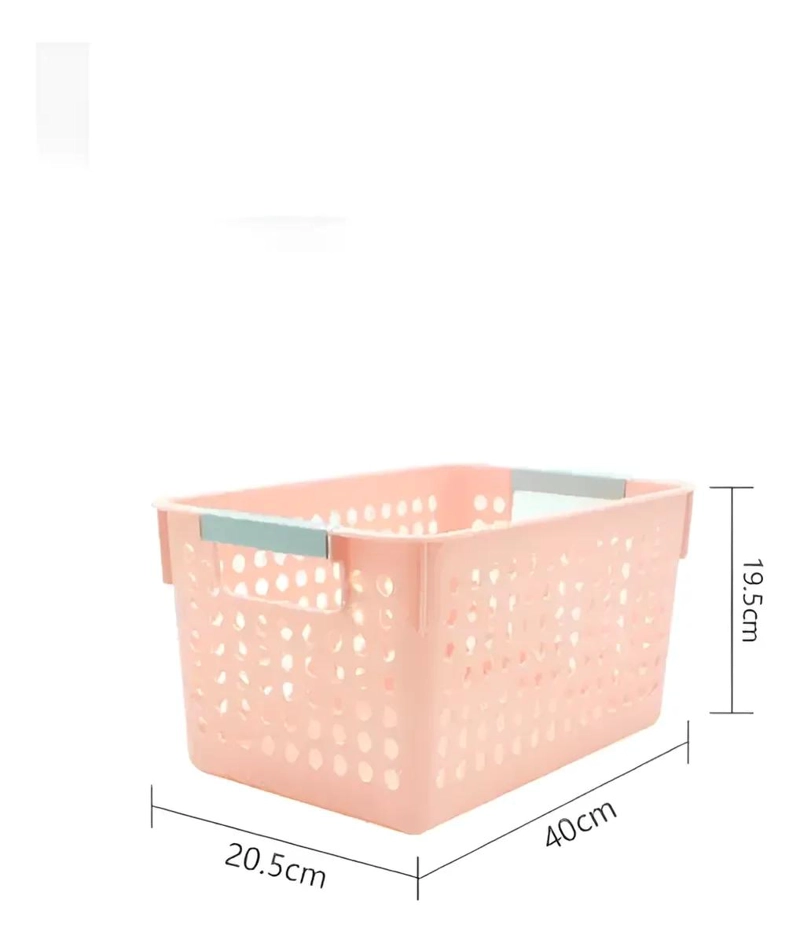 CANASTO ORGANIZADOR PLASTICO CALADO PARA HOGAR Y OFICINA - 4