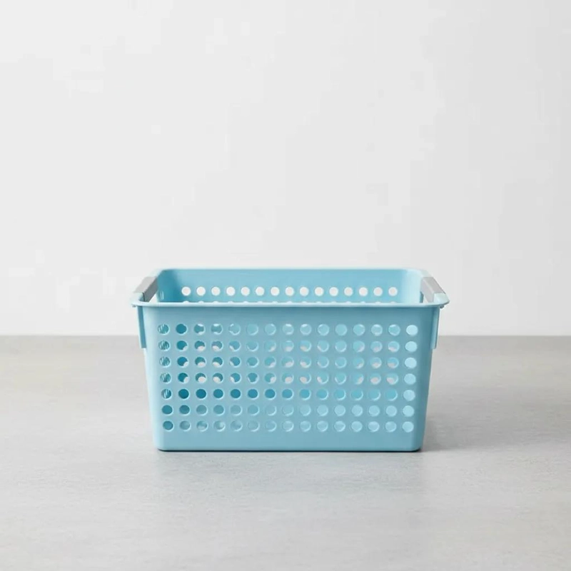 CANASTO ORGANIZADOR PLASTICO CALADO PARA HOGAR Y OFICINA - 7