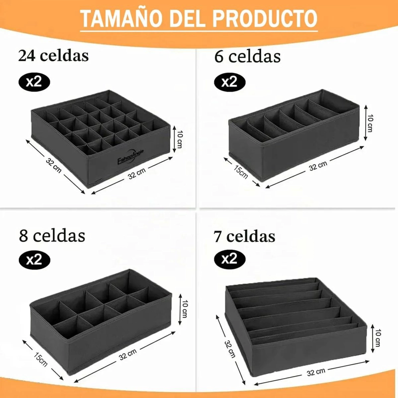 SET DE ORGANIZADORES PLEGABLES PARA CAJONES Y CLOSET - 7