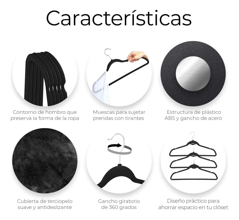 COLGADORES DE ROPA TERCIOPELO ANTIDESLIZANTE PACK DE 30 - 3