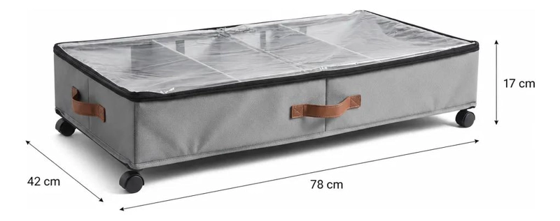 CAJA ORGANIZADORA BAJO CAMA CON RUEDAS Y TAPA TRANSPARENTE - 2