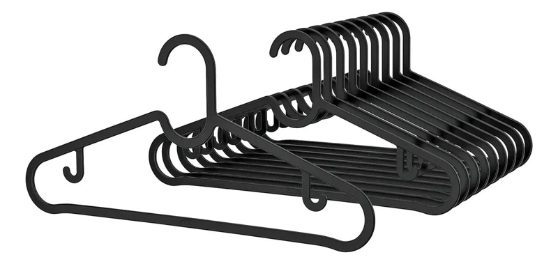 COLGADOR MULTIFUNCIONAL PARA ROPA 39 CM PACK DE 10 UNIDADES - 1