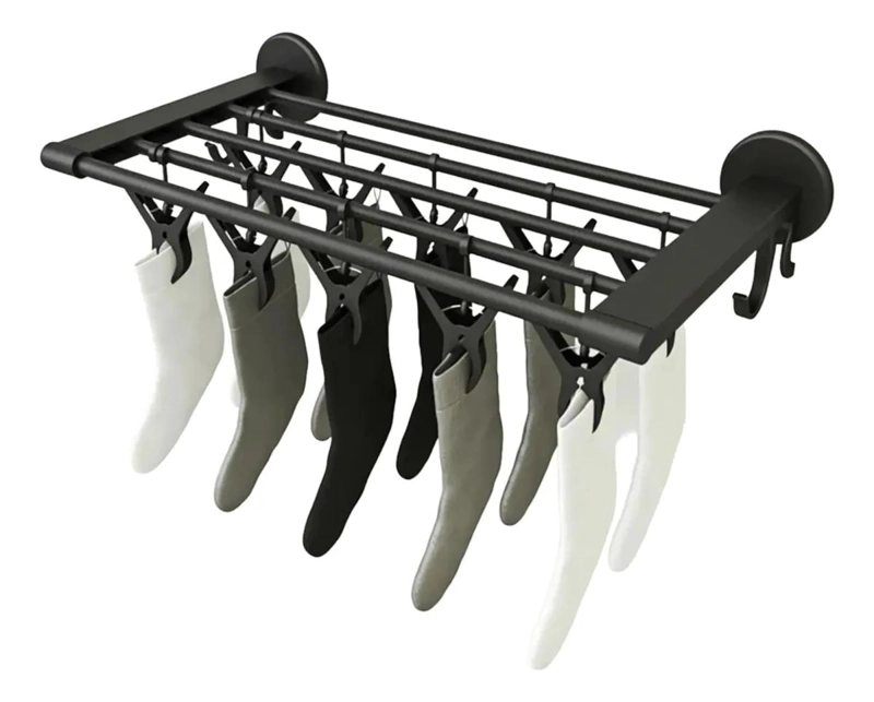 COLGADOR DE PARED MULTIFUNCIONAL CON 8 CLIPS PARA ROPA - 1